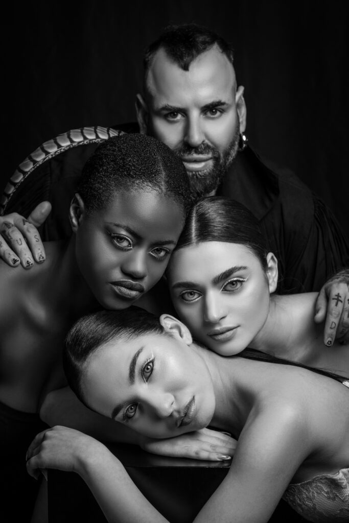Truccheria Cherie | Orazio Tomarchio e le modelle della campagna per la linea di make up My Skin