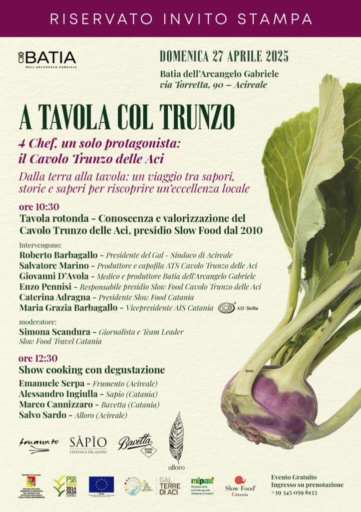 A TAVOLA COL TRUNZO 4 Chef, un solo protagonista: il Cavolo Trunzo delle Aci.