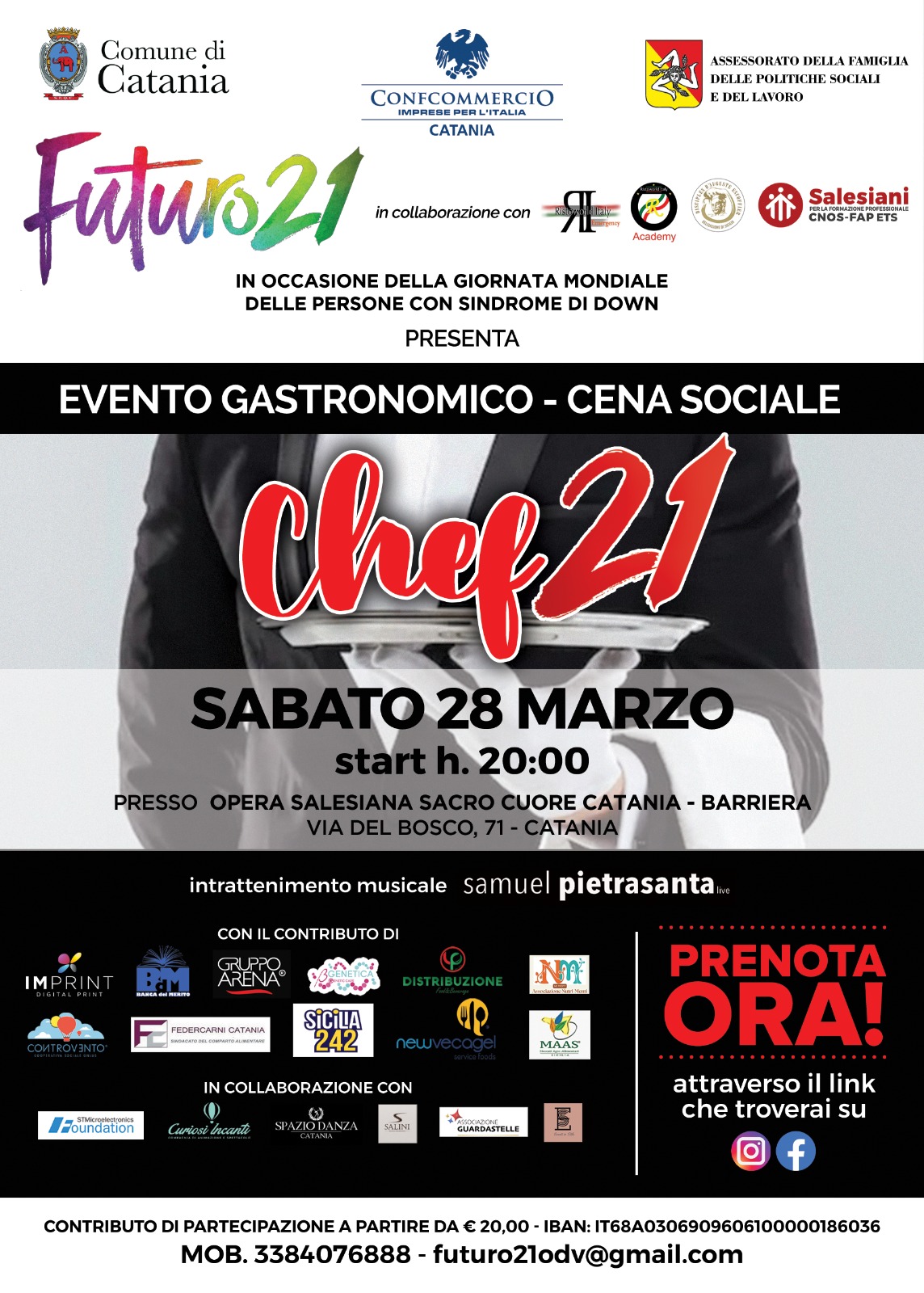 chef-21-futuro-21-catania-sindrome-di-down-2026.jpg Locandina Chef 21, evento inclusivo di Futuro 21 a Catania per la Giornata Mondiale della Sindrome di Down 2026
