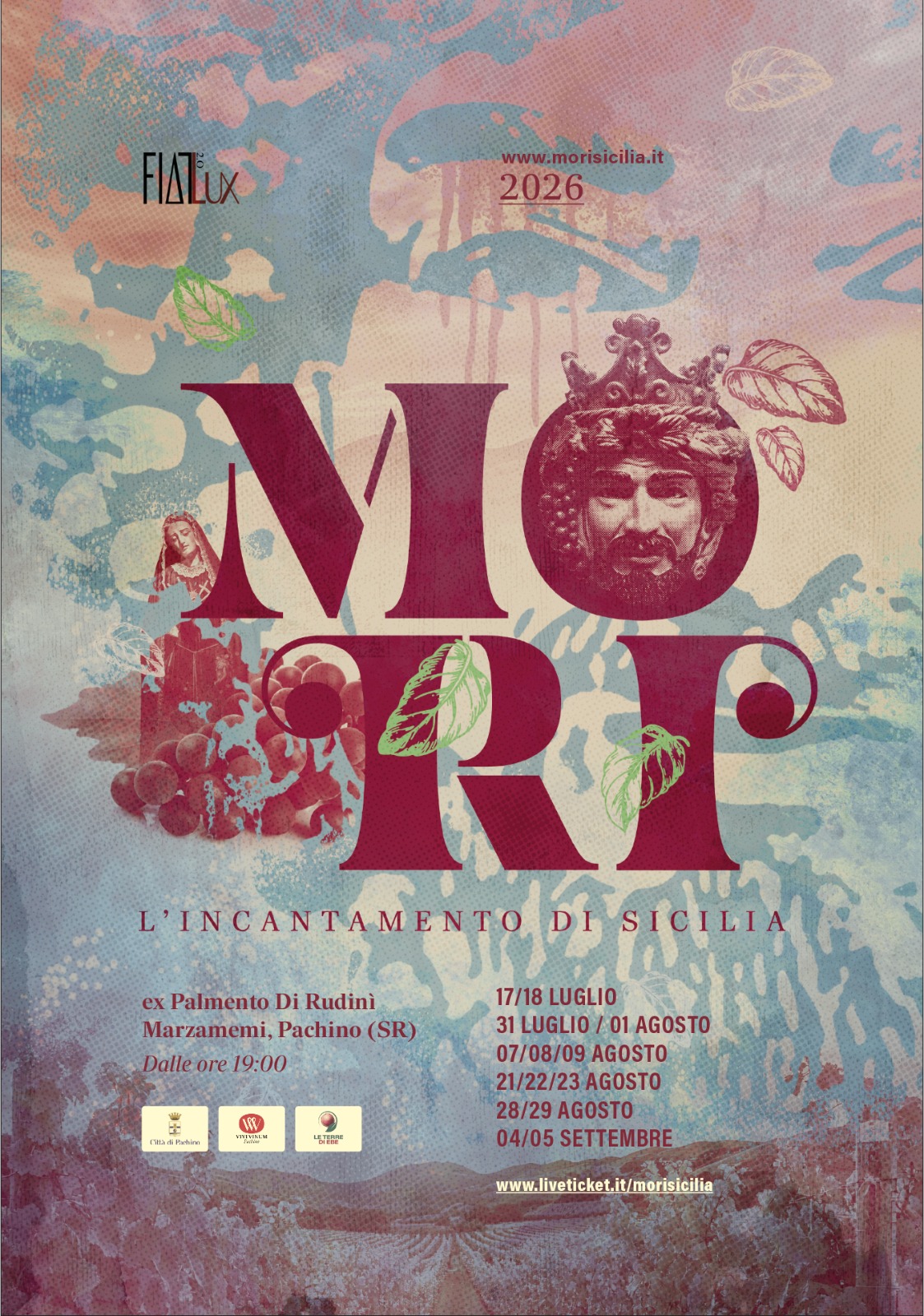 Locandina ufficiale di Mori l'incantamento di Sicilia, spettacolo teatrale immersivo a Marzamemi dal 17 luglio 2026