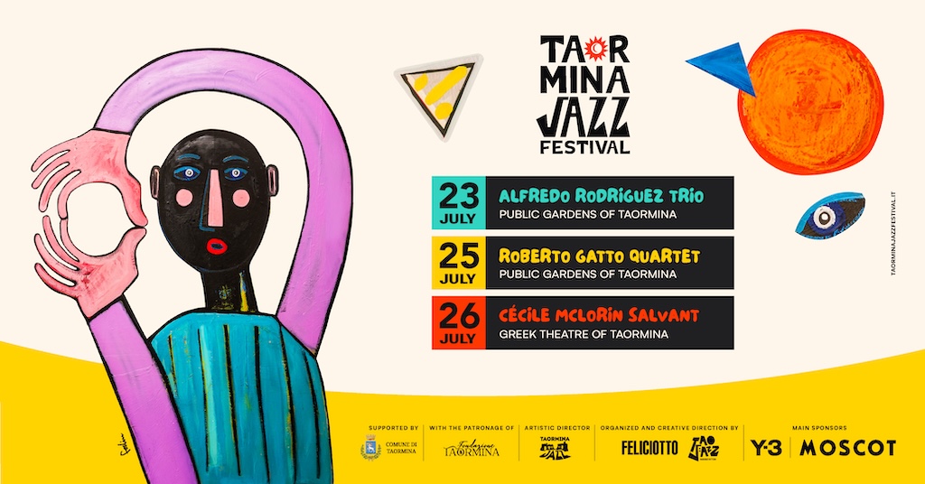 Seconda locandina del Taormina Jazz Festival 2026 con l'artwork di Antonio Forlin