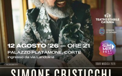 Vent’anni di musica e poesia: Simone Cristicchi porta “A-LIVE” alla Corte di Palazzo Platamone per il Catania Summer Fest